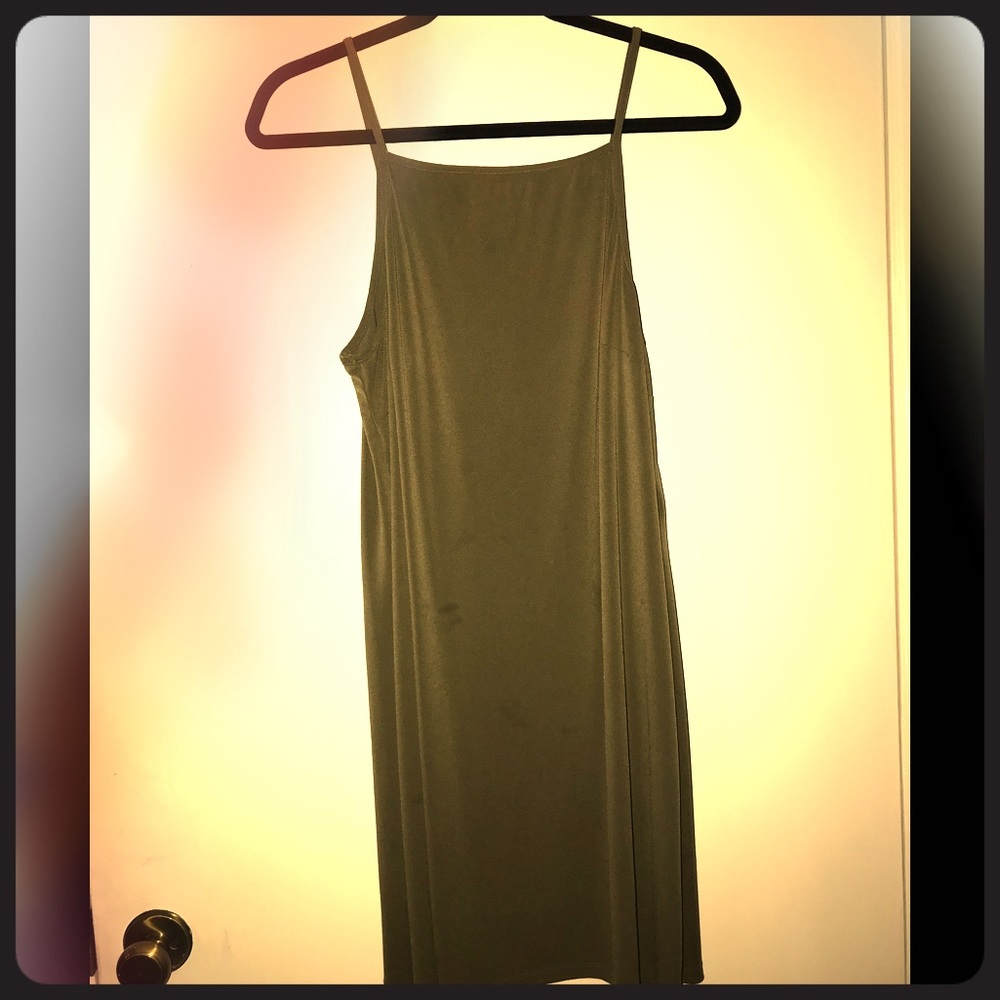 Olive green dress made in India